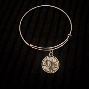 Silver Expandable Bracelet with Charm